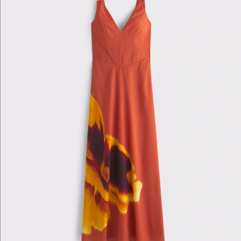 Abercrombie Dipped-waist hardware maxi dress